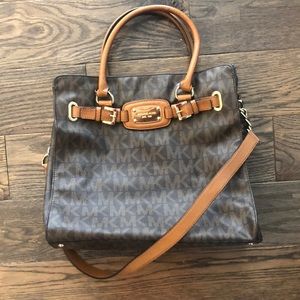 Michael Kors, large tote with long crossbody strap.
